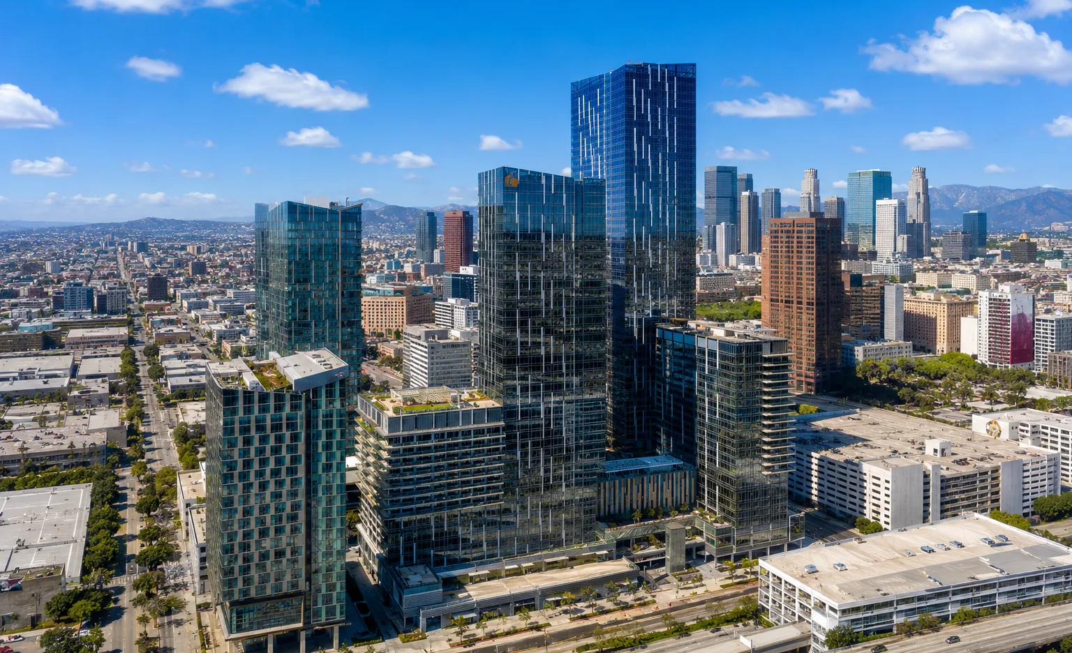 LA Center. The former Unocal headquarters site on Bixel Street, developed today as Los Angeles Center Studios.